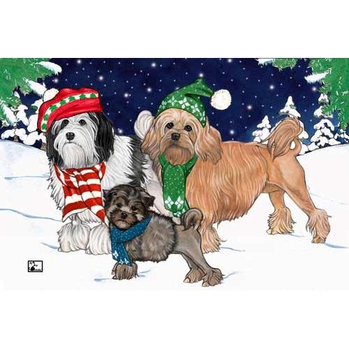 Pipsqueak Lowchen Christmas Cards : 10 Holiday Cards with Red Envelopes - ADORABLE!