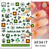 St. Patrick's Day Nail Art Stickers Green Irish Clover Nail Decals 3D Self-adhesive Nail Art Supplies Lucky Leaves Beer Nail Design Shamrock Nail Stickers for Saint Patrick's Day Nail Decoration 6 Pcs