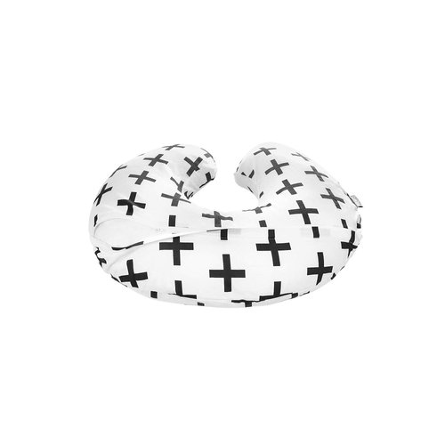 Premium Quality 2 Pack Nursing Pillow Covers by Mila Millie - Nordic Swiss Black & White Unisex Design Slipcovers - 100% Cotton Hypoallergenic (Black & White)
