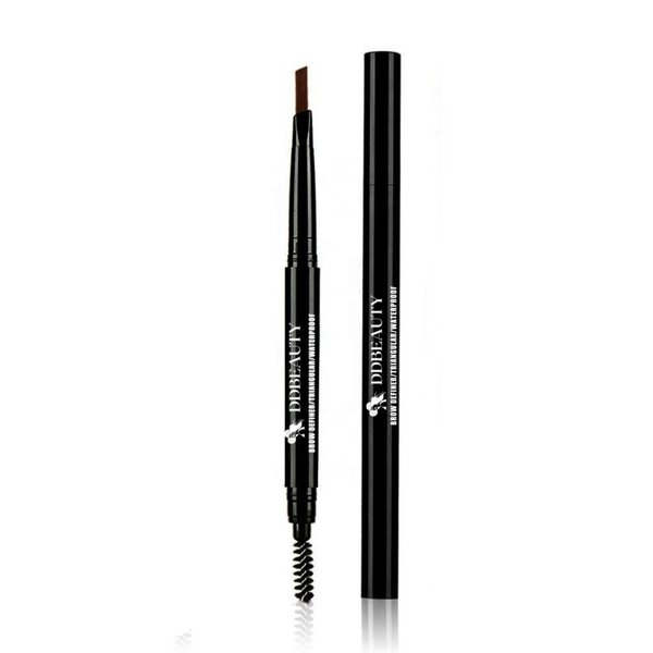 DDBEAUTY Eyebrow Definer Pencil Mineral Based with Castor Oil, Coconut Oil, Long Lasting, Budge-Proof Formula, Natural Looking Brows, Built in Spoolie Brush, Vegan, Cruelty-Free. (Black)