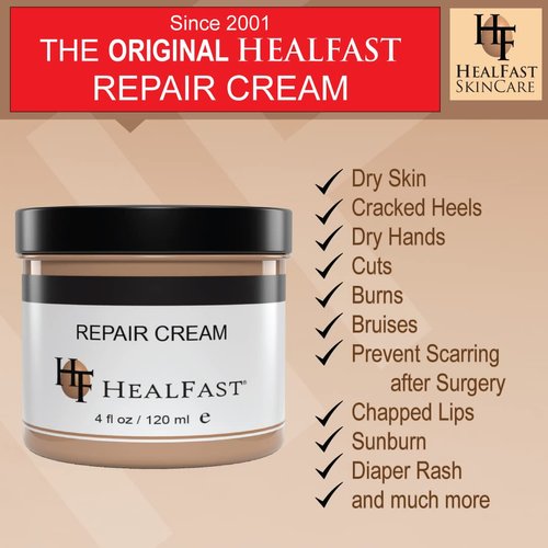 HealFast The Original Skin Repair Cream for Dry Itchy & Sensitive Skin - Deep Moisturizing for Rashes, Dryness, Stretch Marks, Sunburn, Bed Sores - Ovasome Technology – 4 Oz
