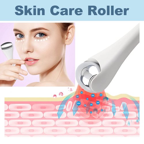 Ice Roller for Face & Eye, Facial Roller and Eye Massager Roller, Ice Roller for Body, Face, Tighten Pores, Migraine Relief, Pain Relief, Eye Puffiness Relief for Women (Face and Eye Roller 2in1)