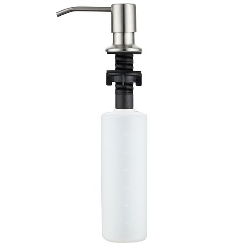 Sink Soap Dispenser Brushed Nickel, Soap Dispenser for Kitchen Sink Stainless Steel Refill from The Top Built in Sink Soap Dispenser with 13 OZ Soap Bottle