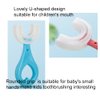 claiol 2 Pcs U-Shaped Kids Toothbrush, Premium Soft Manual Training Toothbrush for Kids 2-6 Years Old. (Blue+Pink)