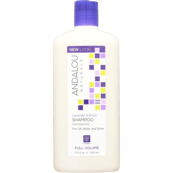 Andalou Naturals Full Volume Shampoo, Lavender & Biotin 11.5 oz (340 ml) (Pack of 6)