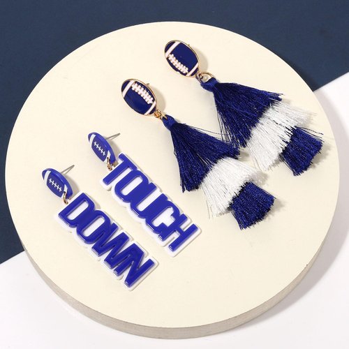 mokkia Football Headbands for Women Game Day Headband Accessories Outfits Blue Spirit Day Accessories Sport Team Spirit Football Mom Hair Accessories Party Favors Gifts (Pattern B)