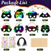 Natonhi 32Pcs Halloween Crafts for Kids Rainbow Scratch Mask, Halloween Games Scratch Art and Craft Kit Halloween Classroom Activities Favors Party Supplies