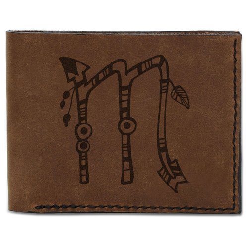 Men's Scorpio Handmade Natural Genuine Pull-up Leather Wallet MHLT_03