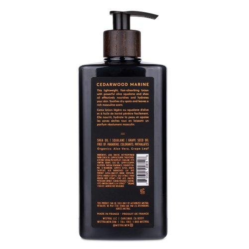Mistral Men's Moisture-Rich Body Lotion, Cedarwood Marine, 13.5 Fl Oz