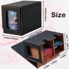 FOTEEMO Deck Box Compatible with Mtg Cards, Prime Card Display Commander Box Magic The Gathering Deck Box Holding 250+ Sleeveless Trading Card Storage Box Card box with Dice Tray (Black&Brown)