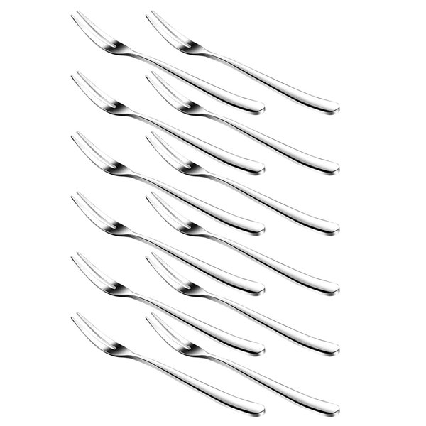 WARMBUY Small Stainless Steel Forks for Cocktail Appetizer Dessert Party, Set of 12