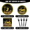 25 Guests Construction Birthday Party Supplies Plates Napkins Forks Set Disposable Construction Truck Two Tableware Paper Plates Dinnerware Two Years Old Baby 2nd Birthday Party Decoration Favors