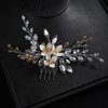 JWICOS Wedding Hair Comb Clip Bridal Crystal Flower Wedding Hair Accessories for Women and Girls