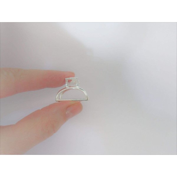 Generic Tiny small silver tone rounded metal hair claw clip