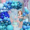 GRESAHOM Blue Balloons Arch Kit, Slate Teal Blue Royal Blue Turquoise Balloons Garland Kit, Ocean Theme Birthday Party Decorations, Under The Sea Balloon Arch for Boys Baby Shower Party Supplies