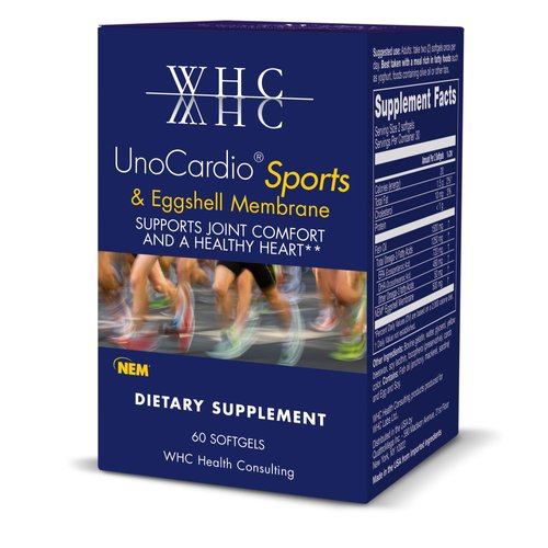 WHC, UnoCardio Sports & Eggshell Membrane Fish Oil, 1250 mg of Omega-3, 720 mg EPA, 480 mg DHA, Unflavored, 60