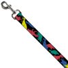 Buckle-Down Pet Leash - Dinosaurs Black/Multi Color - 6 Feet Long - 1" Wide