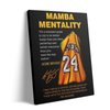 Kobe Bryant Canvas Wall Art Decor - Mamba Mentality Poster with Iconic Jersey and Inspirational Quotes, Motivational Artwork for Home and Office Decoration 8X10 inch