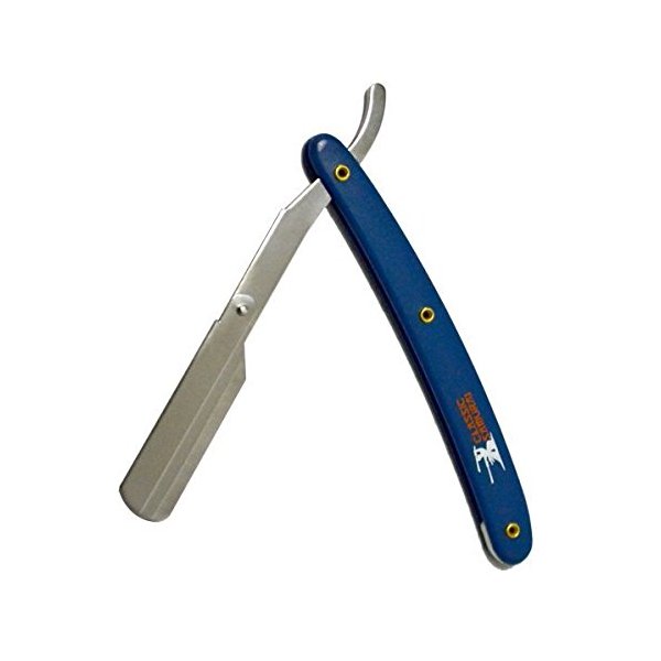 Classic Samurai Stainless Steel Professional Barber Straight Edge Razor (BLUE)