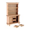 1:12 Scale Miniature Cupboard Bookshelf Classic Wooden Mini Storage Hutch Kitchen Dollhouse Bookshelf Wood Cabinet 1:12 Furniture Display Showcase Decoration Sideboard Accessories (White)