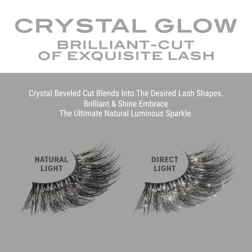 VLuxe Crystal Glow False Eyelashes, Natural Luster Faux Mink Fake Eye Lash with Special Cut, Luminous Shine & Subtle Sparkle for Stunning Natural Look (Heart)
