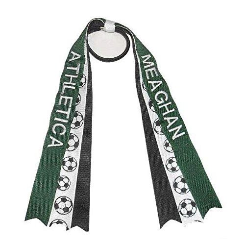 Custom Embroidered Soccer Hair Bow Streamers