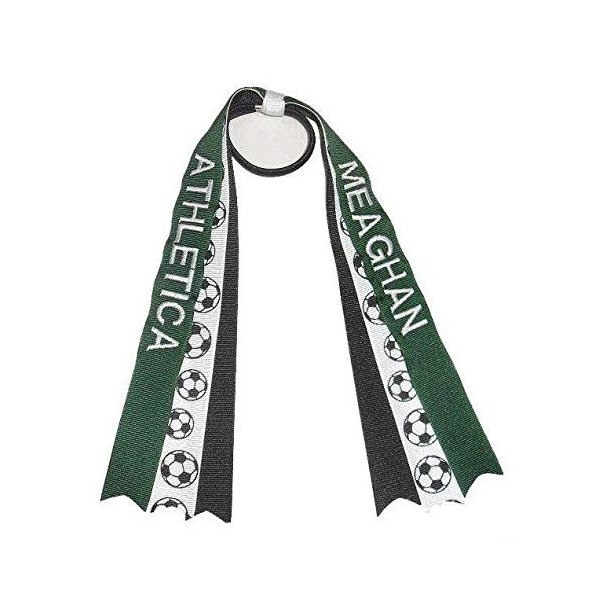 Custom Embroidered Soccer Hair Bow Streamers