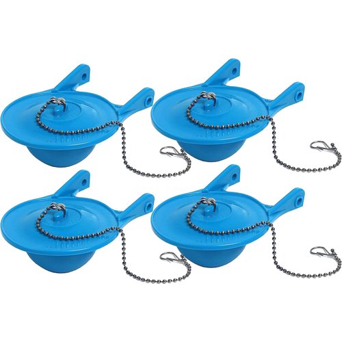 3 Inch Toilet Flapper Replacement Compatible with Gerber 99-788, Easy to Install with 2 Toilet Handle & Stainless Chain, Long Lasting Rubber Toliet Flapper, Blue(4PCS)