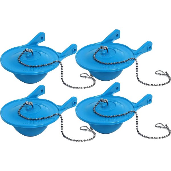 3 Inch Toilet Flapper Replacement Compatible with Gerber 99-788, Easy to Install with 2 Toilet Handle & Stainless Chain, Long Lasting Rubber Toliet Flapper, Blue(4PCS)