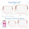 PACKISM TSA Approved Toiletry Bag - Clear Makeup Bags in 2 Size, Durable with Supporting Frame, Perfect for Travel Essentials, Carry-on Airport Airline Compliant Bag, Rose Pink