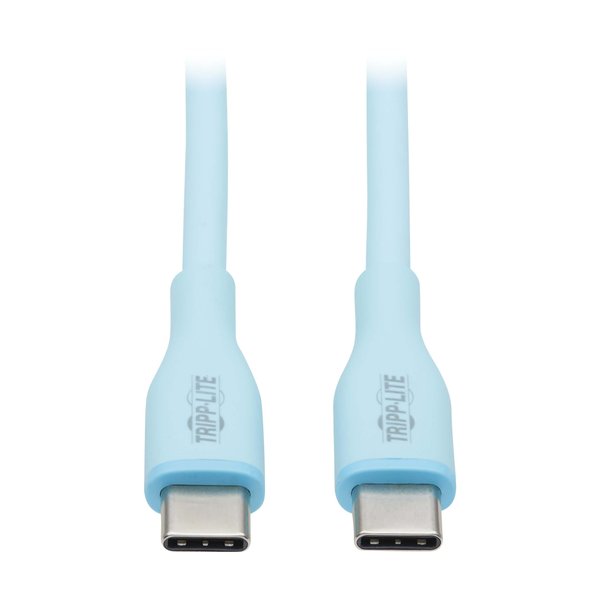 Tripp Lite Safe-IT USB-C Charge Cable for iPhone iPad Android & More, Male-to-Male, 60W Charging, Ultra-Flexible, MFi Certified, Light Blue, 6 Feet / 1.8 Meters, 2-Year Warranty (U040AB-006-CSLB)