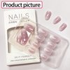 Almond Press on Nails, Almond Shaped Press On Nails, Nail Press ons Short Fake Nails Pink Ombre False Nails with Glitter Glue On Nails Short Design Artificial Nails Stick on Nails for Women 24Pcs