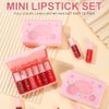 6Colors Peach Lip Tint Stain Set,Water Lip Tint Lip Stain Korean Lip Gloss Long Lasting,Plumping Mini Liquid Lipstick Natural Lip Tint,Multi-Use Lip & Cheek Tint,Non-sticky,Lightweight,Vivid Color
