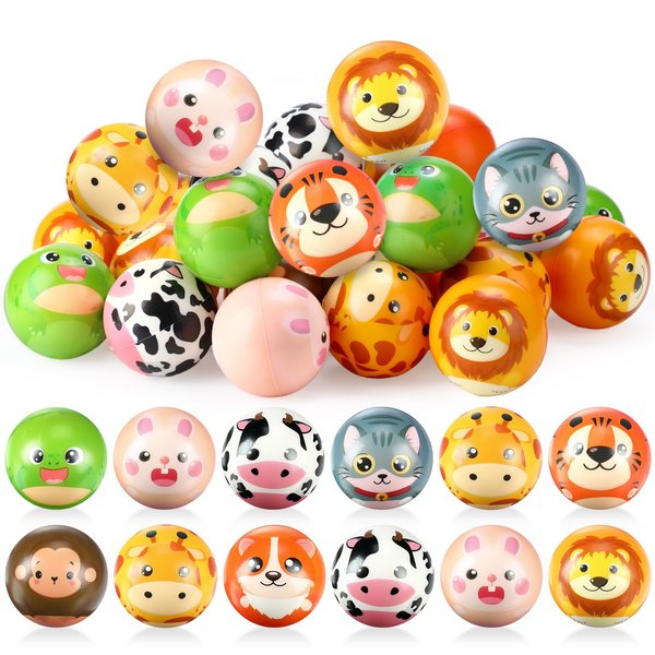 Libima 36 Pcs Stress Balls Mini Relief Stress Ball Foam Stress Squeeze Balls Fidget Toy Anxiety Stress Relief Toys for School Carnival Reward Birthday Party Favor Gifts (Animal)