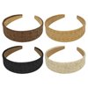 ACO-UINT 4 Pack Straw Headbands for Women, Plain Headbands Wide Headbands with Soft Fabric Fashion Head Bands for Women’s Hair, Thick Headbands for Girls Hair Accessories for Women Girls