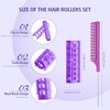 Syhood 28 Pieces Hair Roller, 0.6 Inch Small Size Plastic Hair Rollers Hair Curlers with Steel Pintail Rat Tail Comb for Short Long Hair Styling Tools (Purple)