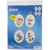 Janlynn Embroidery Kit 3.25"X4.25" Set of 4, Wildflowers & Finches-Stitched in Floss