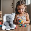 Mikee Fluffie Elephant Stuffed Animals Soft Plush Toy for Girls Boys,12" Grey Soft Huggable Gifts for Birthday Christmas Easter Stuffed Animals for Kids