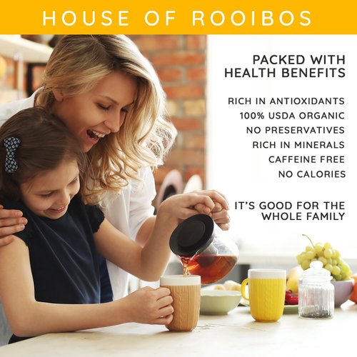 Rooibos Tea Organic Herbal Tea - 80 Bags of Caffeine-free Healthy Red Tea from the House of Rooibos