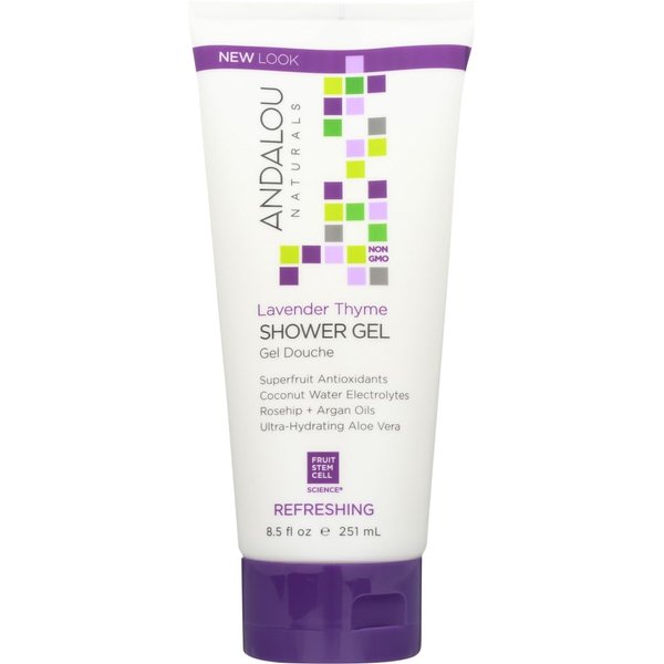 Andalou Naturals, Lavender Thyme Refreshing Shower Gel, 8.5 fl oz (251 ml)(pack of 2)