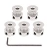 WINSINN GT2 Pulley 20 Teeth 5mm bore 6mm Width 20T Timing Belt Pulley Wheel Aluminum for 3D Printer (Pack of 5Pcs)