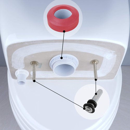iFealClear Universal Toilet Tank To Bowl Gaskets &Bolt Kit,Hardware Fits Most 2-Inch/2.5-Inch Flush Valve opening Toilet Tanks-Red