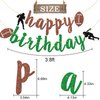 Gxsovso Football Happy Birthday Banner, Football Birthday Party Decorations, Pre-strung Football Party Decorations Supplies, Brown and Green Glitter