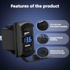 CNAODUN 4.2A USB Rocker Switch Dual USB Charger Socket with Waterproof Cover Blue Led Voltmeter for Rocker Type Marine Switch Panel On Marine Rv Vehicles…