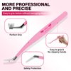 PRO Lash Tweezers Eyelash Applicator for Lash Clusters 3 IN 1 DIY Lash Extension Professional Lash Tweezers Kit Super Grip Eyelash Tweezers with Lash Brush(3 pcs-02)