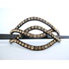 Generic Gold crystal art deco black acrylic hair slide stick clip barrette