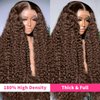13x6 Chocolate Brown Lace Front Wig Human Hair 30 Inch Deep Wave Lace Front Wigs Human Hair Pre Plucked 180 Density HD Lace Frontal Curly Glueless Wigs Human Hair Colored Brown Wavy Wig Human Hair