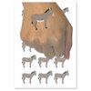 Donkey Silhouette Solid Temporary Tattoo Water Resistant Fake Body Art Set Collection - 54 1" Tattoos (1 Sheet)