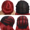 GUOJIAN 12 Inch Short Bob Wigs with Bangs Straight Bob Wigs for Women Synthetic Bob Wigs Natural Looking for Daily Party Cosplay (12inch, red)