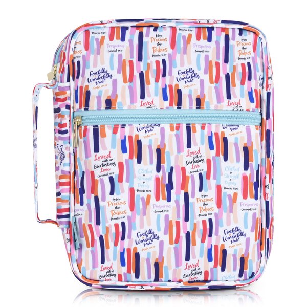 Bible Cover – Beautiful Bible Case with Inspiring Bible Verses for Women and Girls– Covers & Protects Your Prayer and Study Items - Keep His Word Close in This Unique Stylish Bag